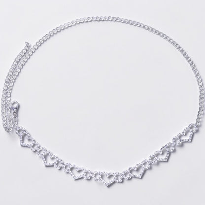 Rhinestone Multiple Hearts Thigh Chain