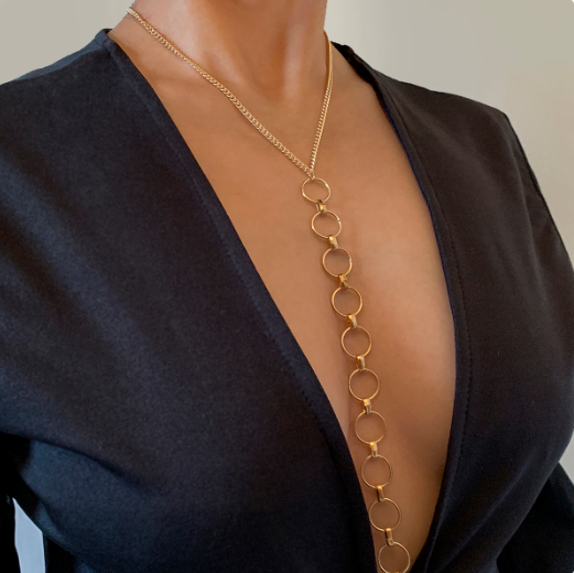 Geometric Cross Harness Chest Chain