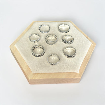 Anillo de plata vintage de 8 piezas