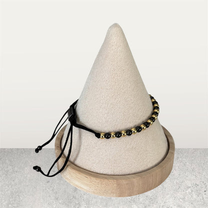 Pulsera clásica unisex ajustable de cuentas de cobre de 4 mm