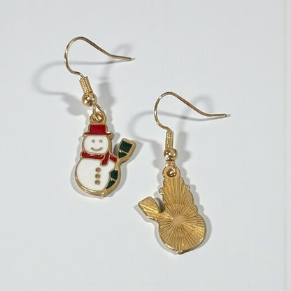 Small Snowman Drop Earring