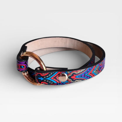 Pulsera de cuero multicolor para mujer