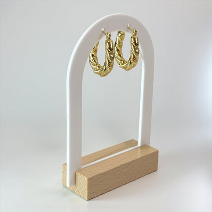 Gold Twisted Chunky Hoop Earring