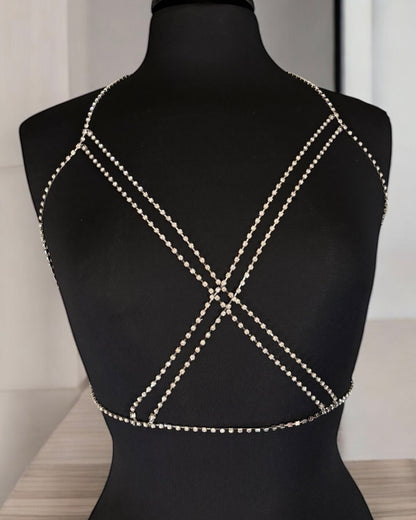 Cadena corporal con diamantes de imitación