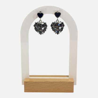 Pendientes de corazón de cristal