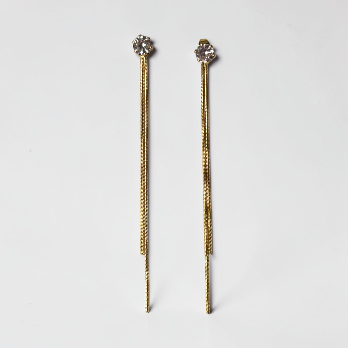 Long Stud Gold Dangle Earring