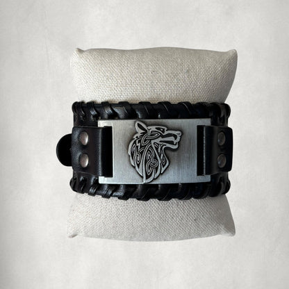 Men Leather Black Bracelet