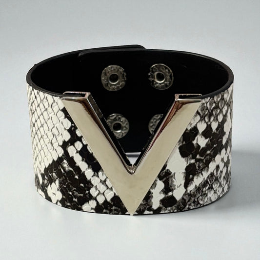 V Shape Wide Charm Cuff Wrap Bracelet