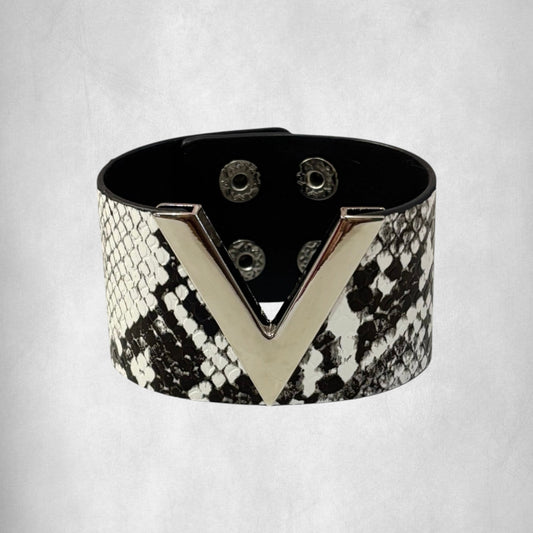 V Shape Wide Charm Cuff Wrap Bracelet