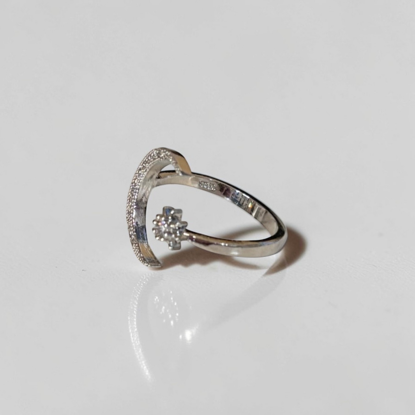 Moon Star Silver Adjustable Ring