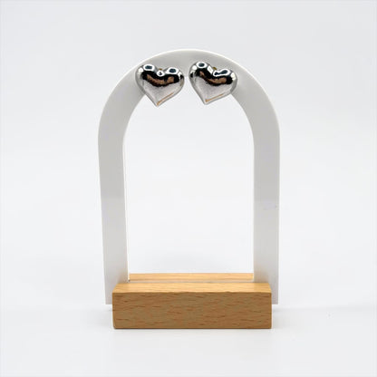 Small Heart Silver Stud Earrings