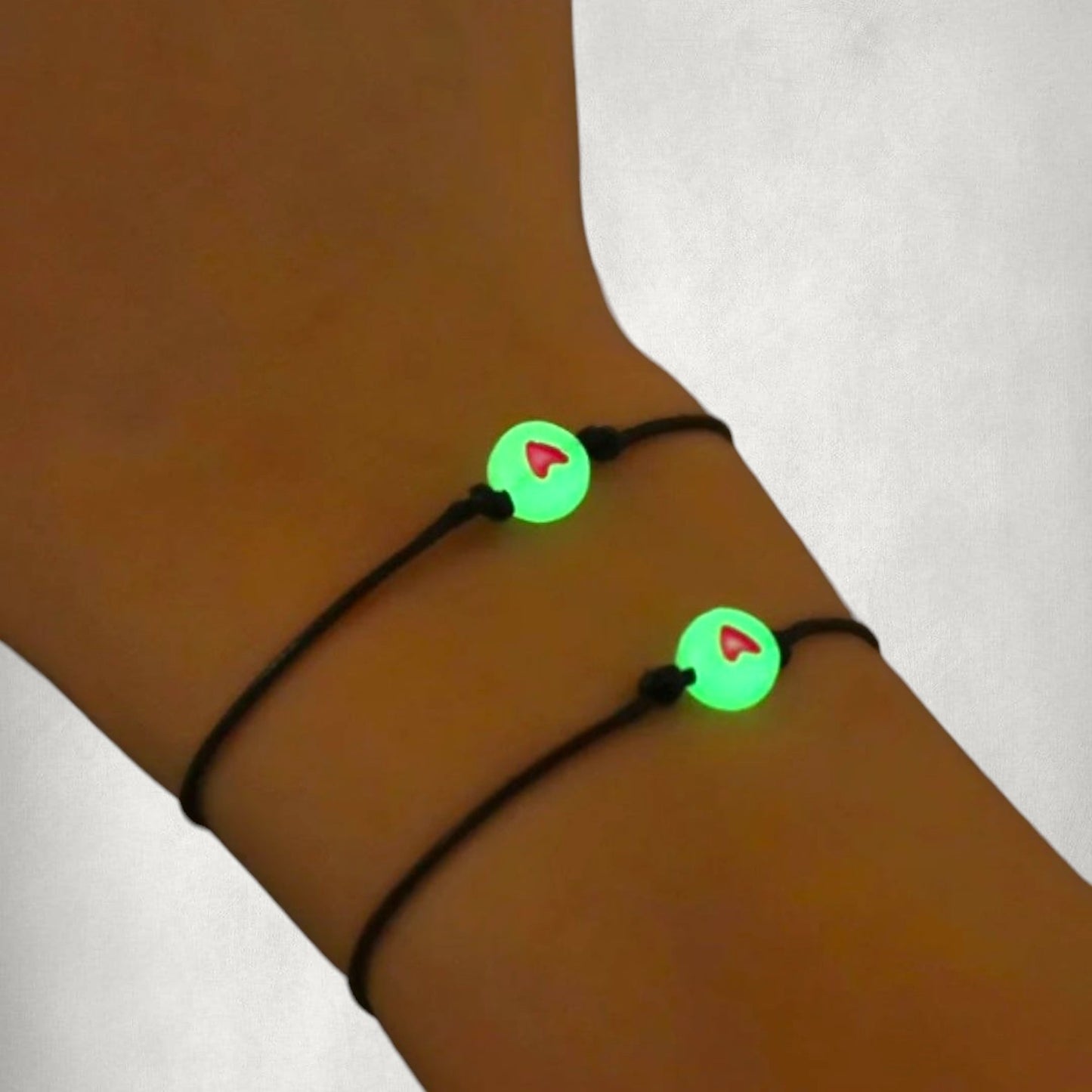 Pulseras de pareja Promise que brillan en la oscuridad