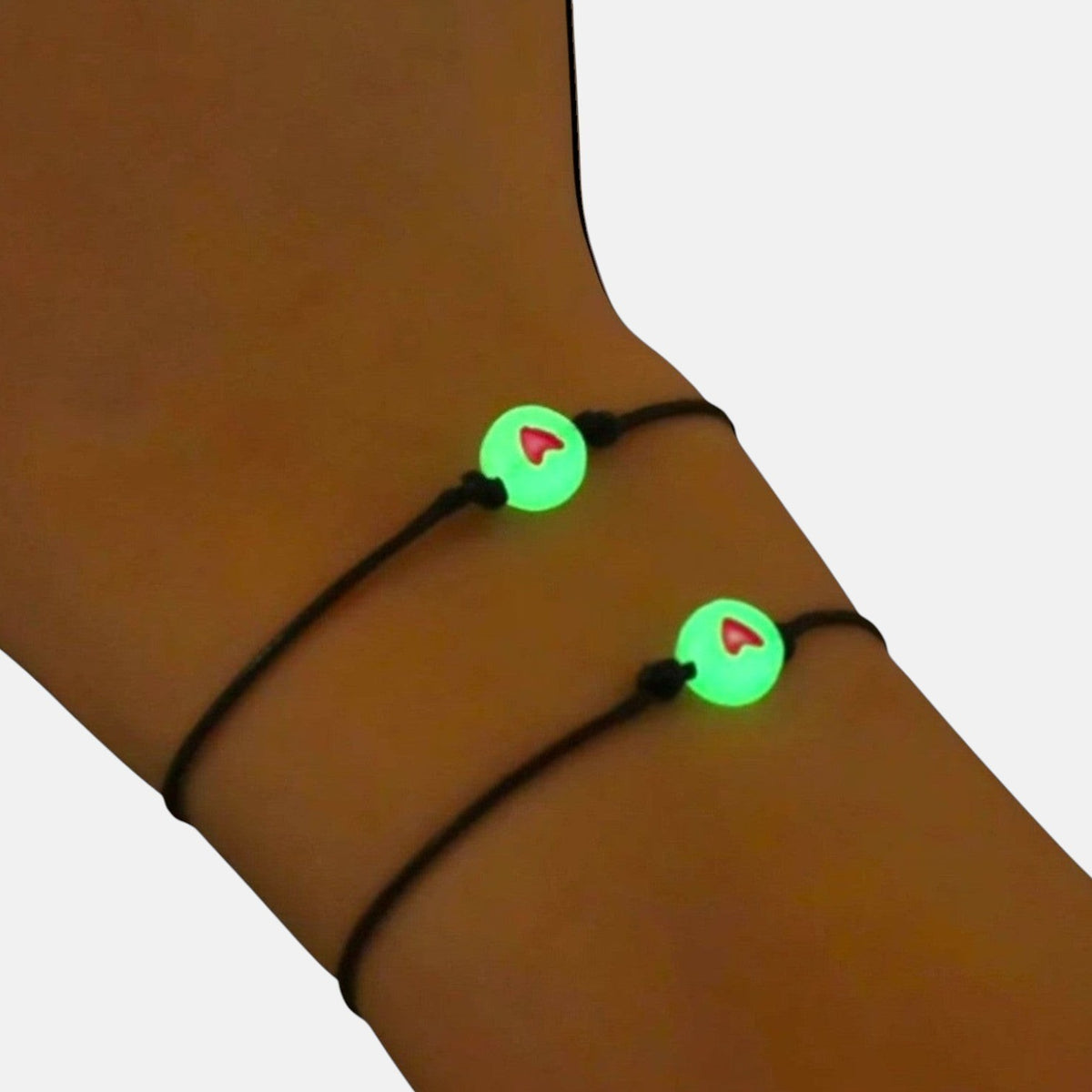 Pulseras de pareja Promise que brillan en la oscuridad