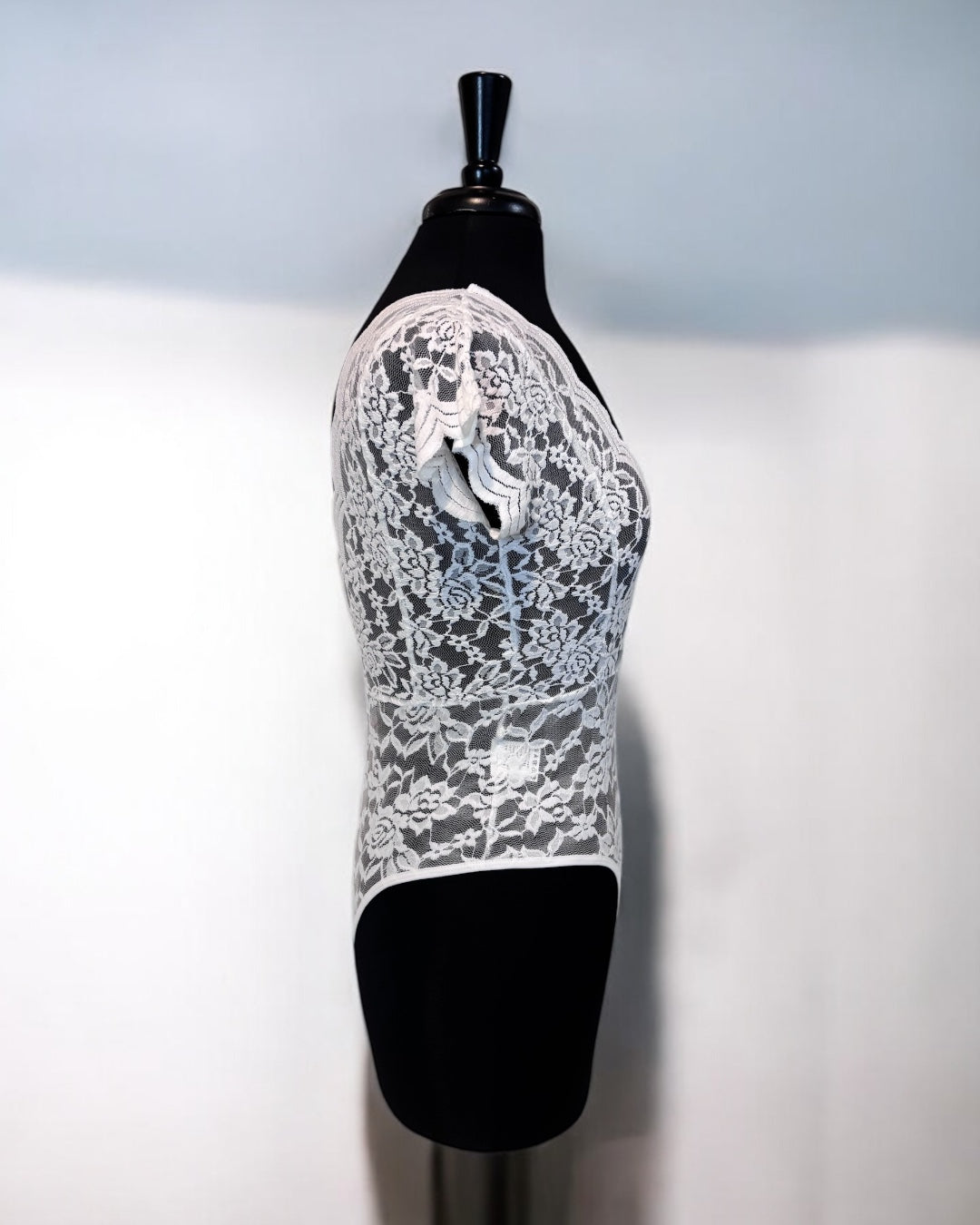 White Women Backless Lace Bodysuit