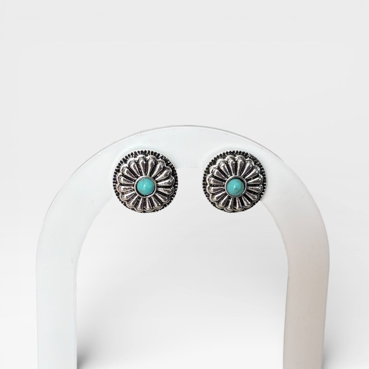 Boho Concho Turquoise Studs