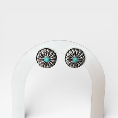 Boho Concho Turquoise Studs