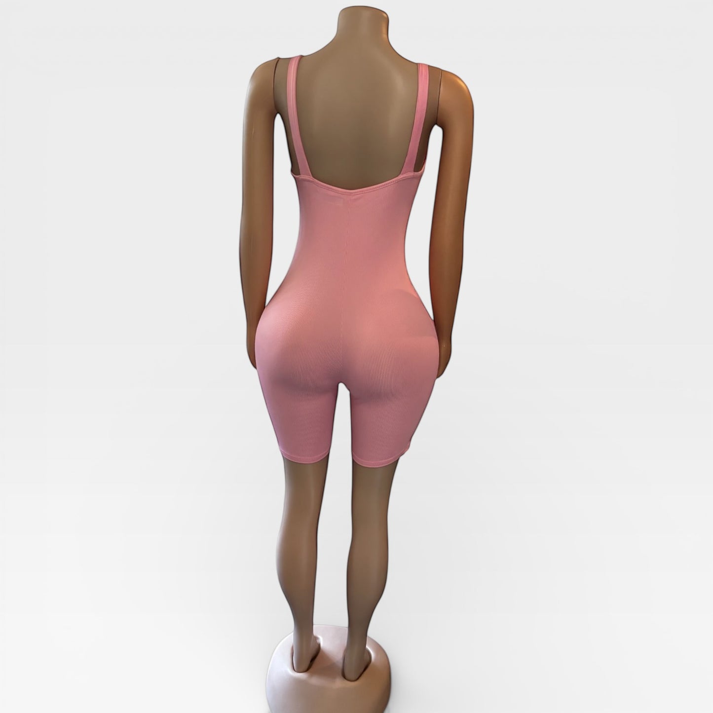 Sleeveless Pink Short Romper