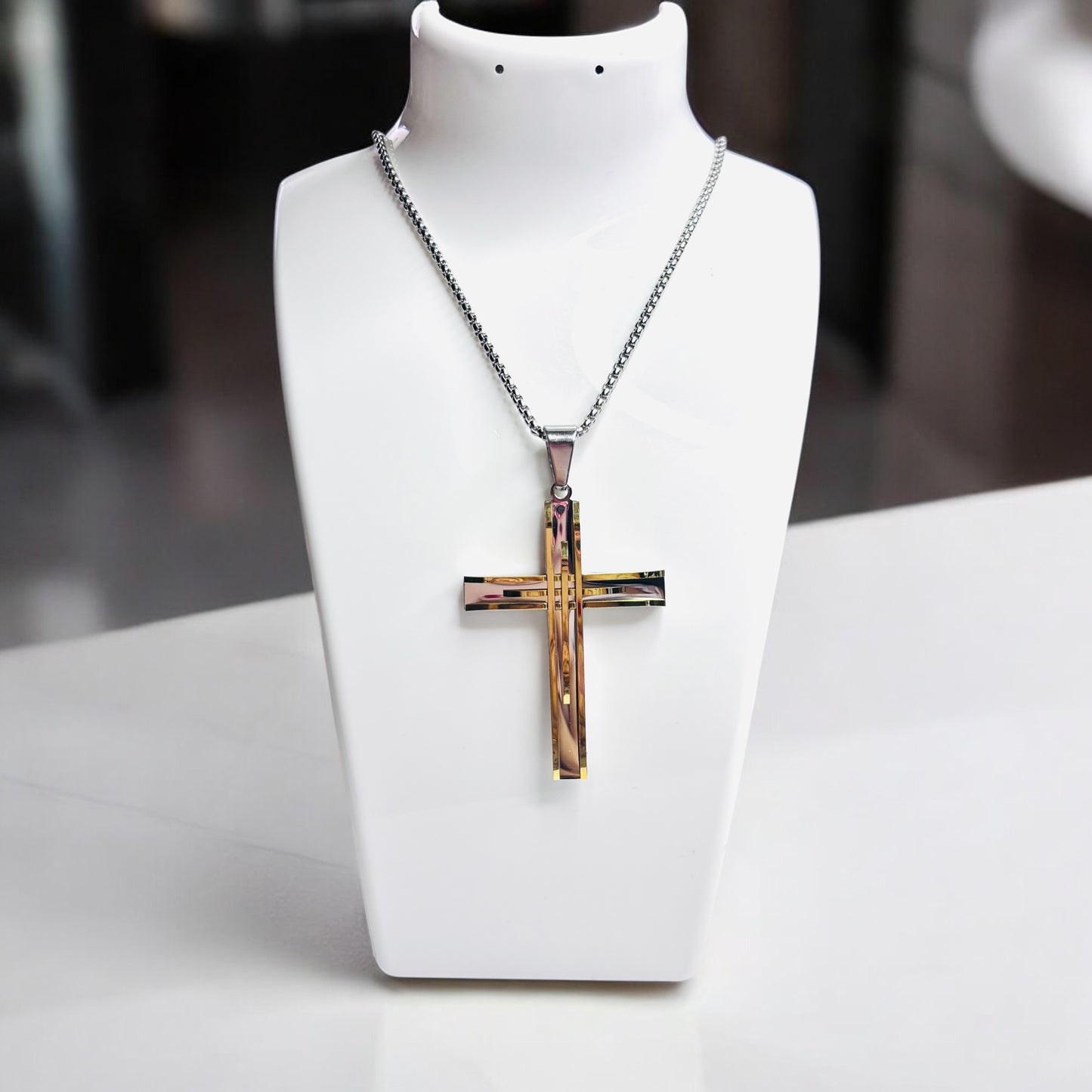 Men Stainless Steel Cross Pendant