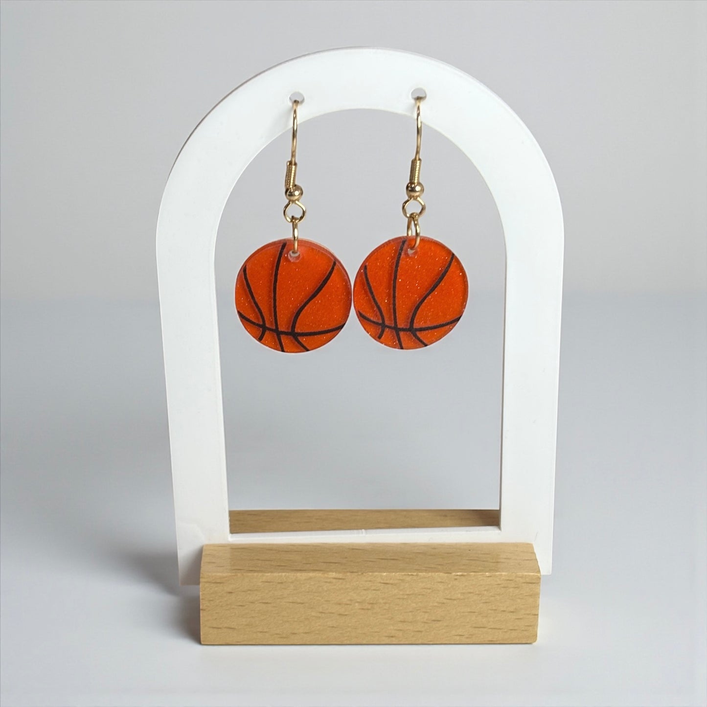 Small Basketball Arylic Drop Earrings