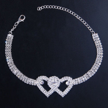 Luxurious Double Heart Anklet Bracelet