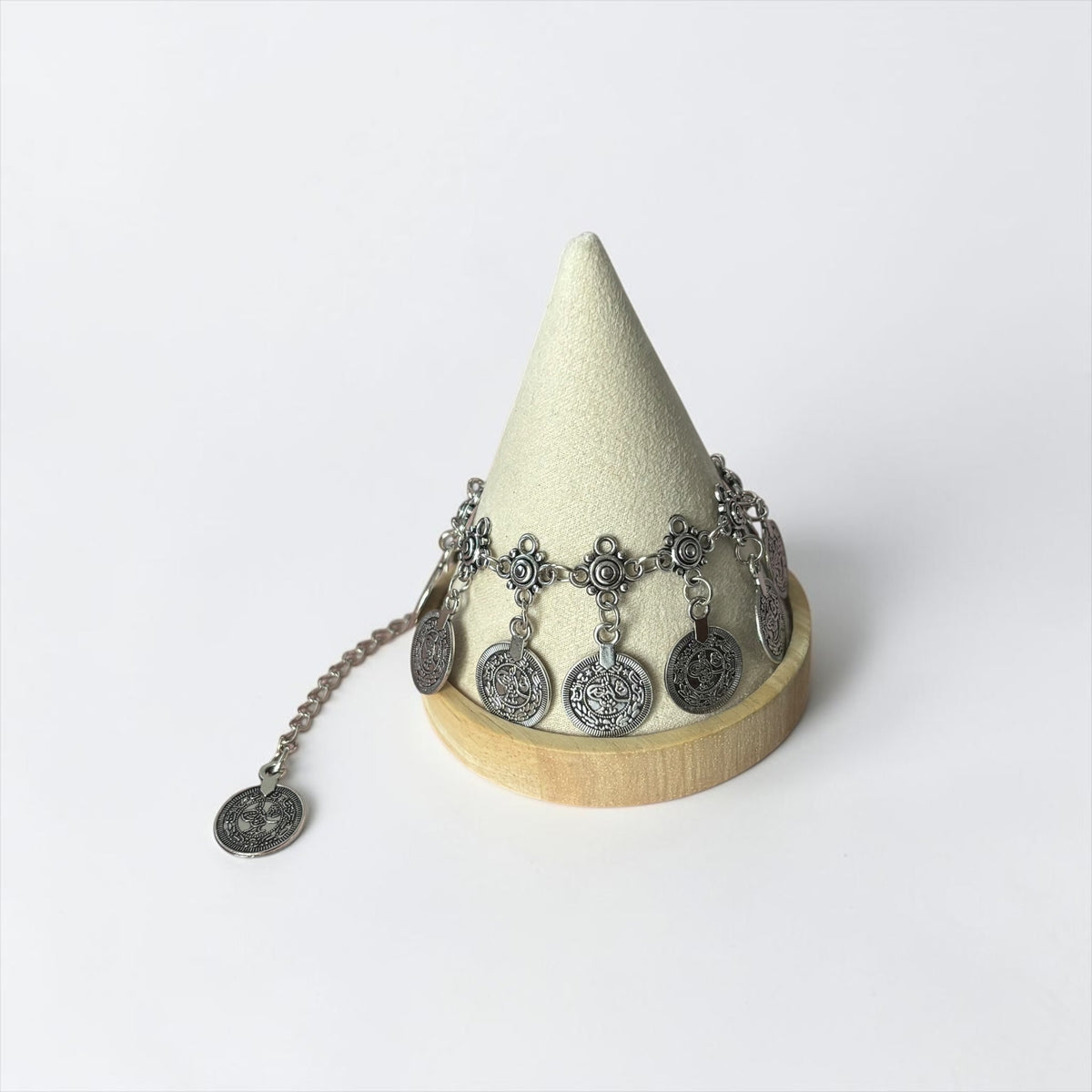 Vintage Silver Coin Charm Anklet