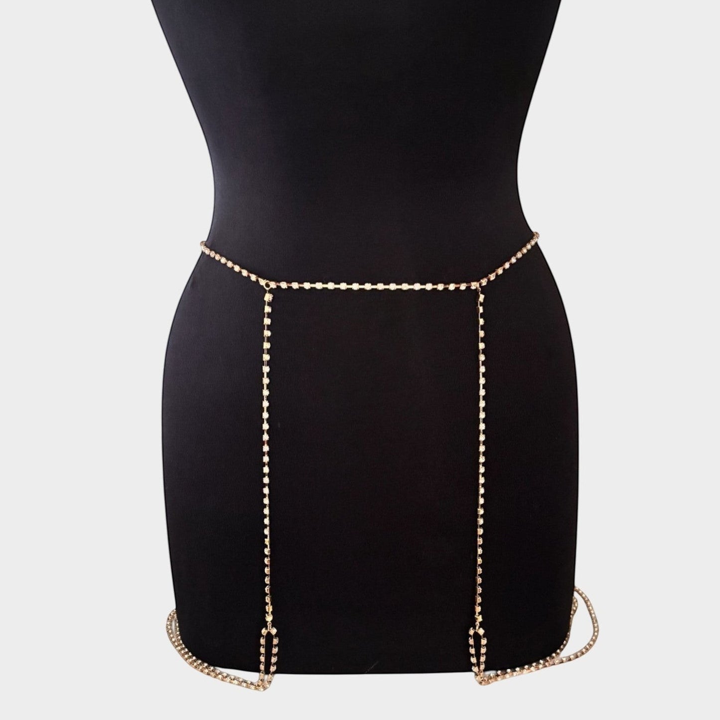 Crystal Gold Thigh Leg Body Chain