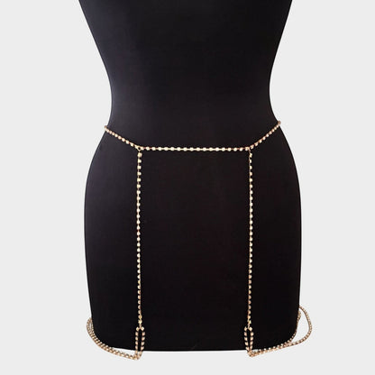 Crystal Gold Thigh Leg Body Chain