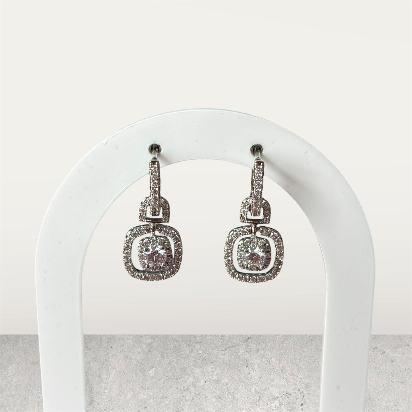 Square Zircon Elegant Women Earrings