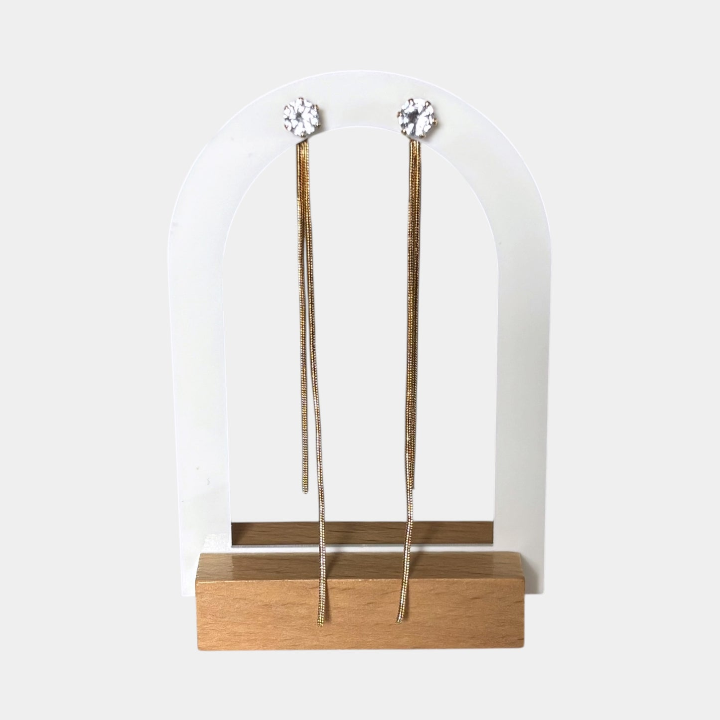 Long Stud Gold Dangle Earring