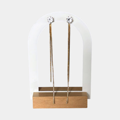 Long Stud Gold Dangle Earring