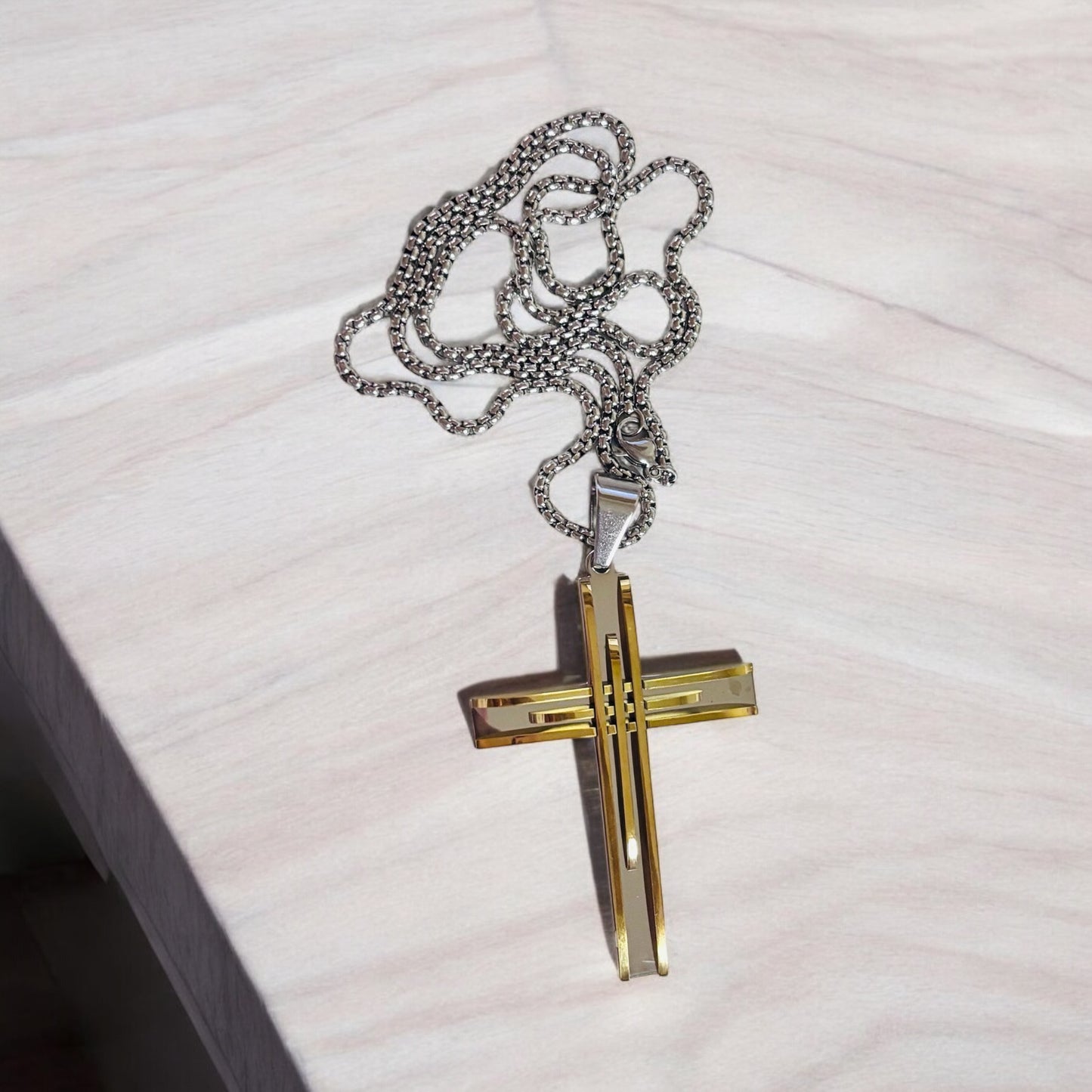 Men Stainless Steel Cross Pendant