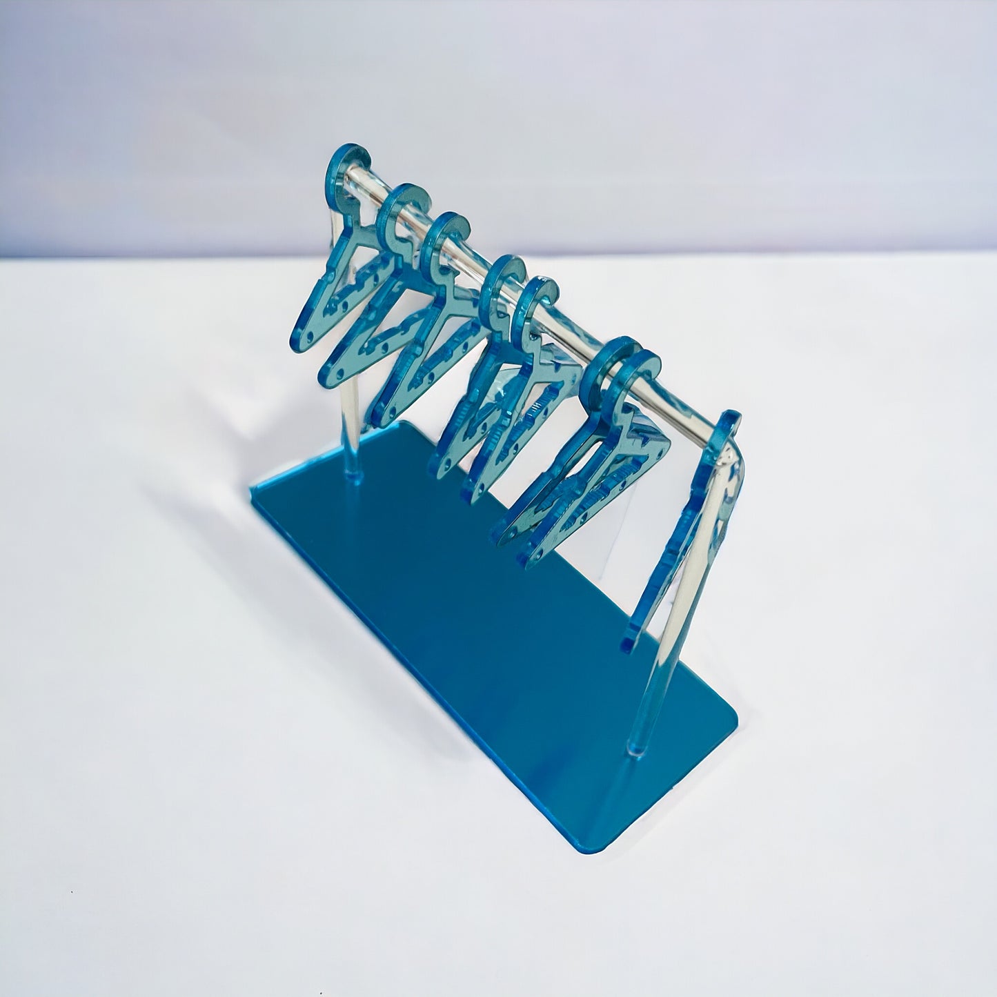 8 Pcs Blue Hanger Shaped Earrings Display