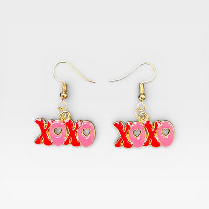 XOXO Pink Red Drop Earring
