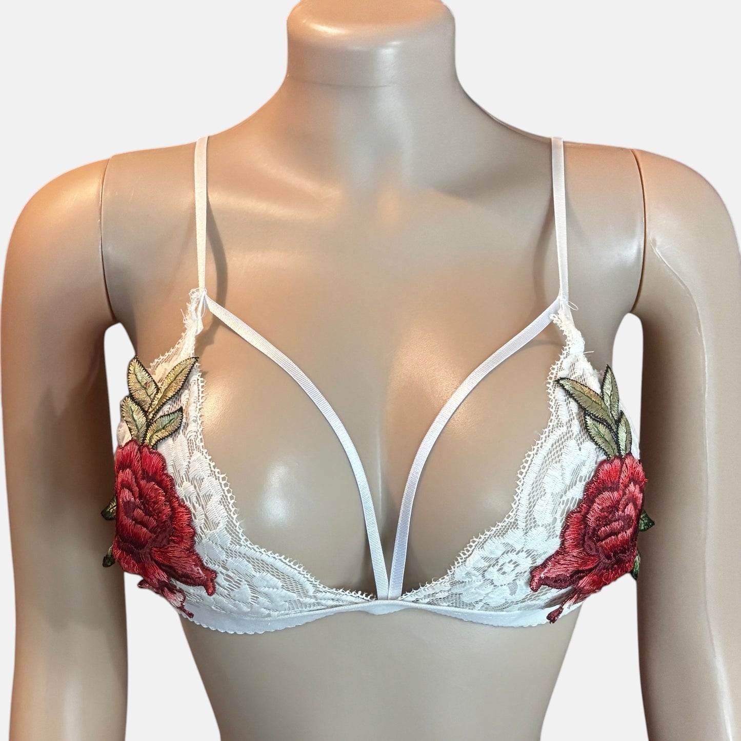 Sujetador floral sin aros con encaje sexy para mujer de Rose