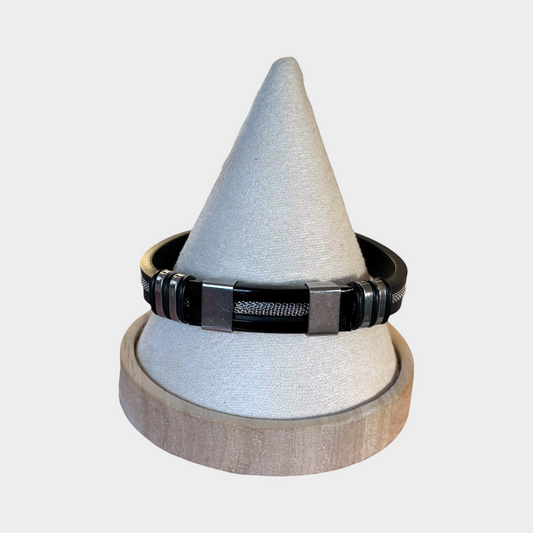 Casual Men Mesh Link Insert Punk Wristband