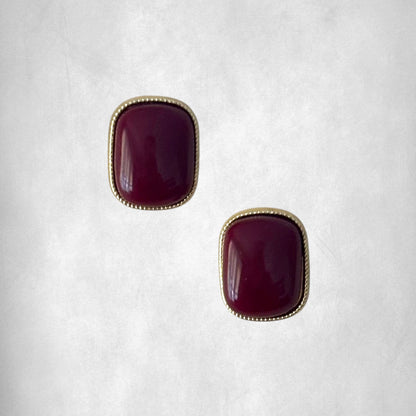 Burgundy Trendy Stud Earrings