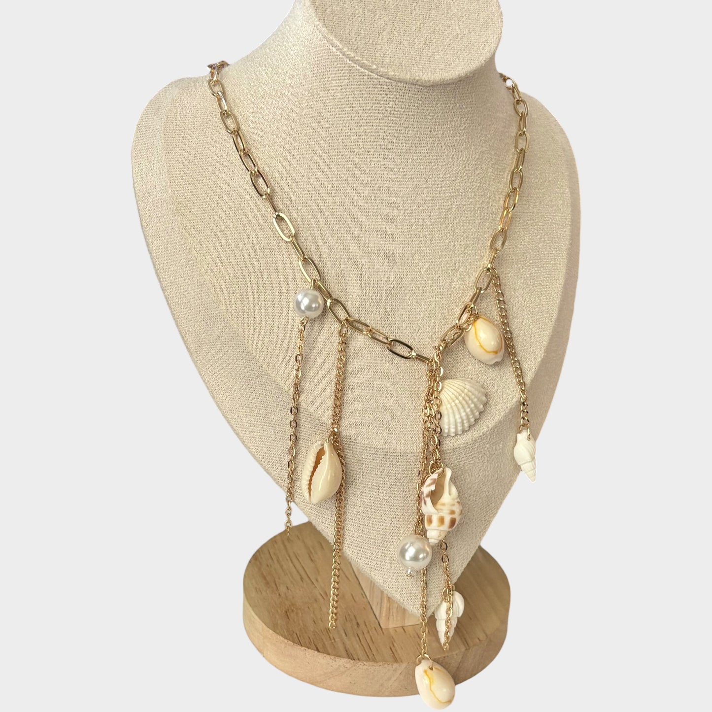 Shell Tassel Multi Pendant Necklace