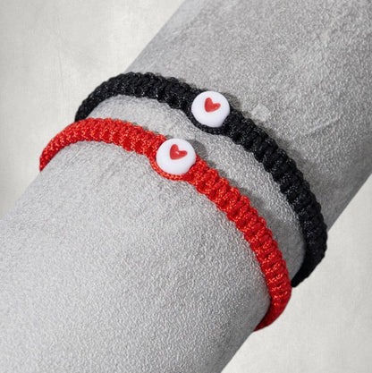 Juego de pulseras de cuerda trenzada para parejas