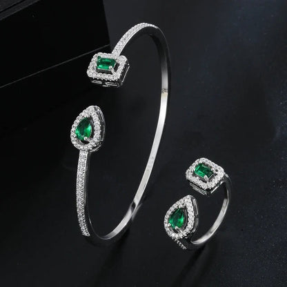 Conjunto de 2 piezas de pulsera y anillo ajustables
