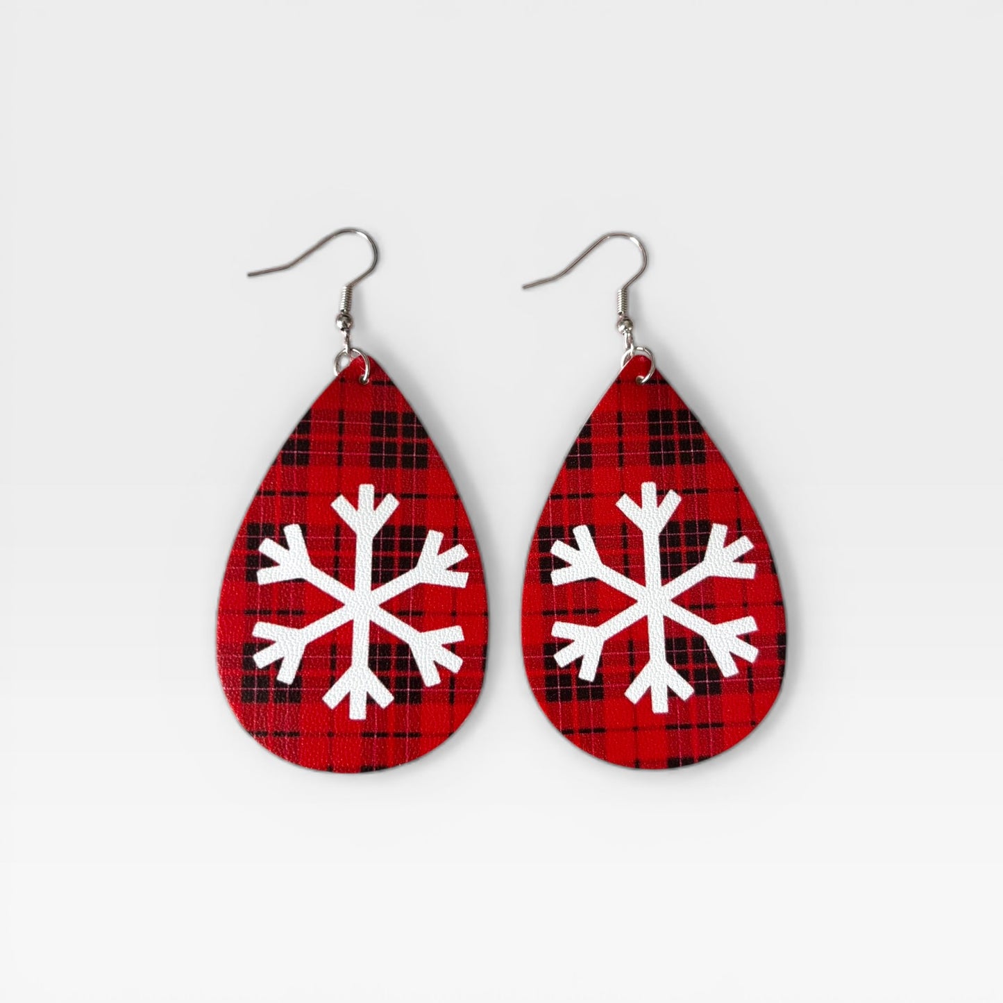 Snowflake Red Oval Earring