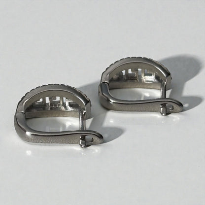 Silver Small Zircon Hoop Earring