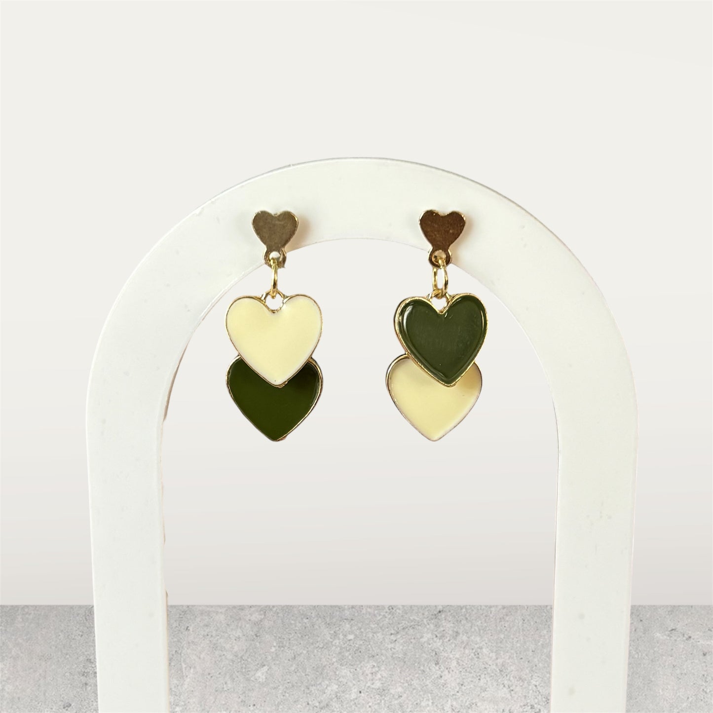 Double Heart Small Earring