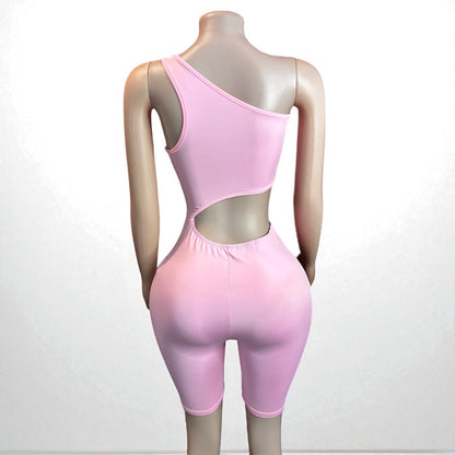 Women Waist Cut Out Short Romper