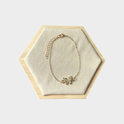Butterfly Rhinestone Gold Anklet
