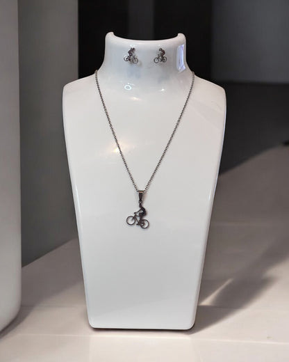 Classic Style Sports Bicycle Jewelry Set