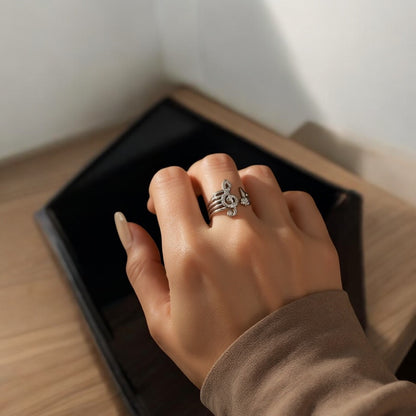 Music Note Adjustable Open Ring