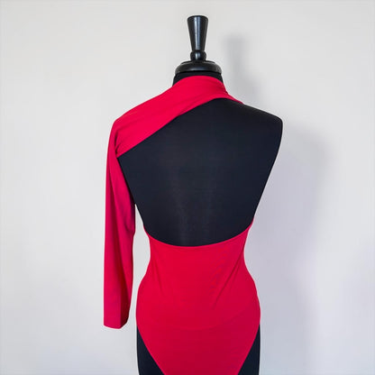 One Shoulder Women Irregular Bodysuit