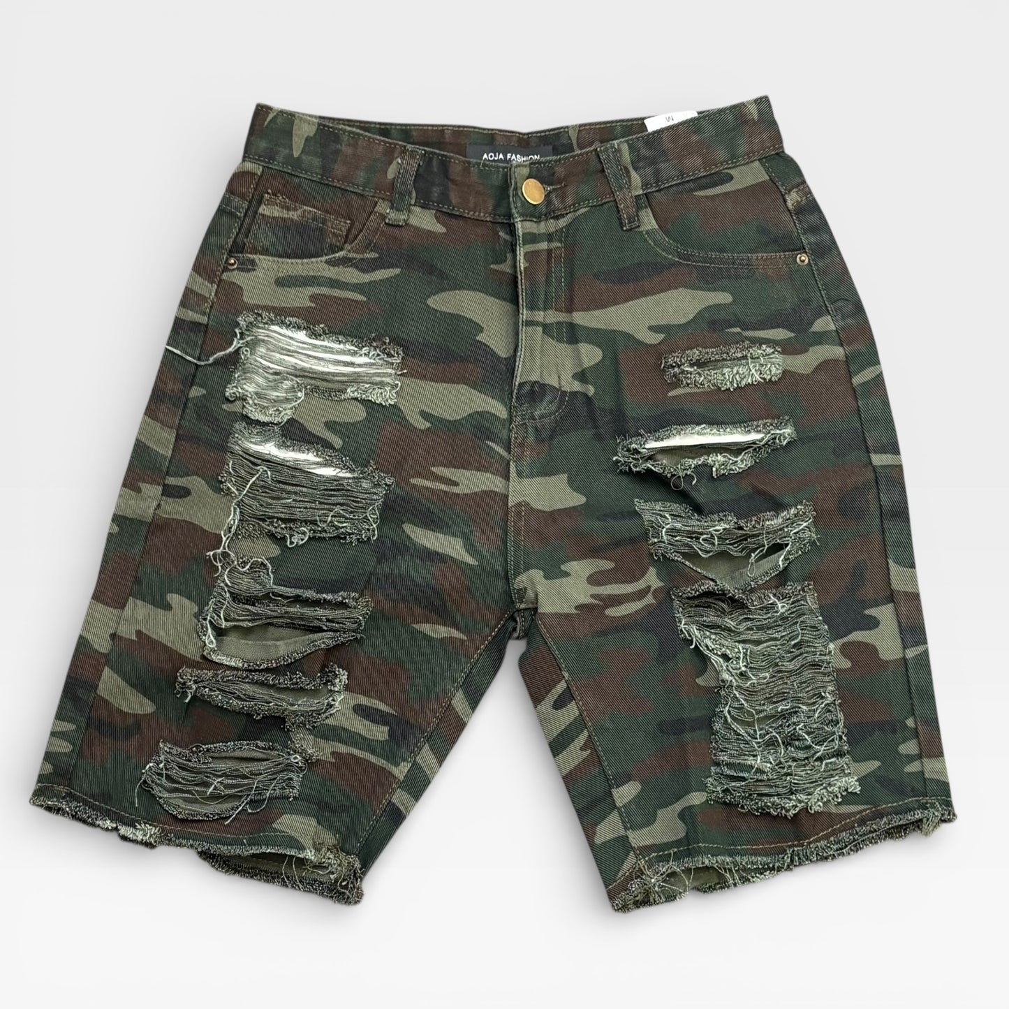 Pantalones cortos de camuflaje multicolor para mujer Broken Holes