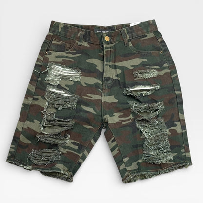 Pantalones cortos de camuflaje multicolor para mujer Broken Holes