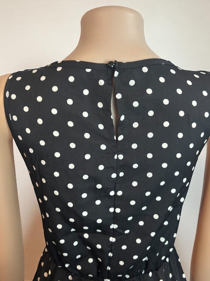 Polka Dot Print Black Maxi Dress